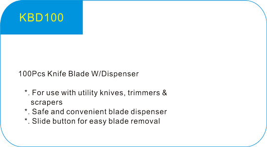  100Pcs Knife Blade W/Dispenser